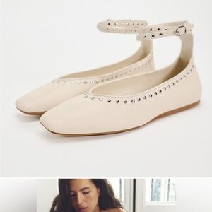 Zara beige flats size 9 woman shoes